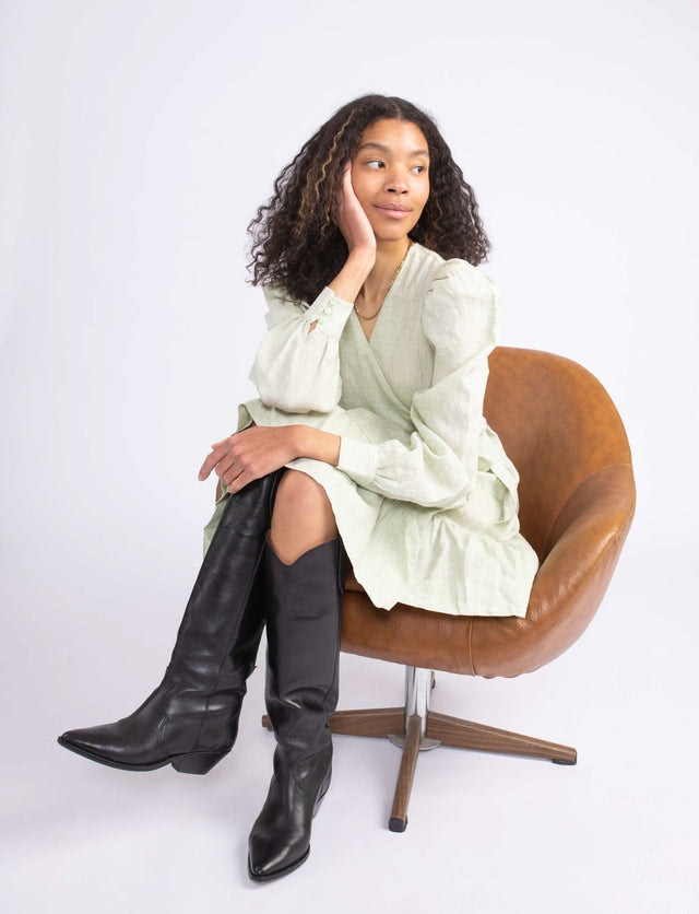 Agnes Linen Dress - Green