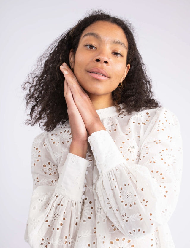 Ava Lace Blouse - White