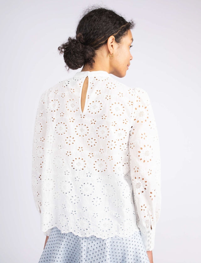 Ava Lace Blouse - White