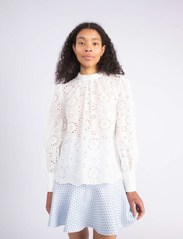 Ava Lace Blouse - White