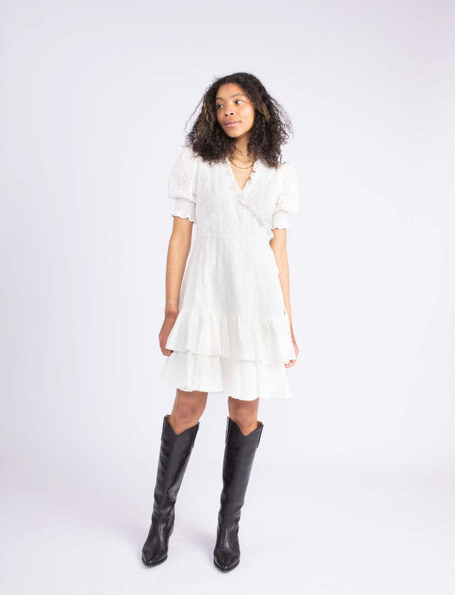 Silvia Dress Broderie Anglaise - White