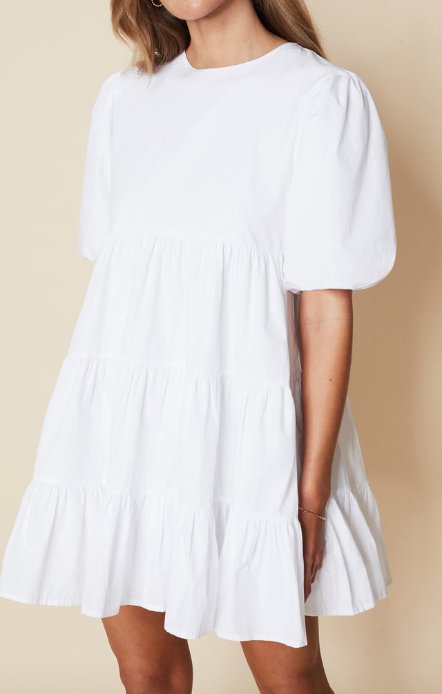 Sade Mini Dress - Plain White