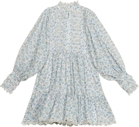 Cotton Slub Shift Dress - Bluebell