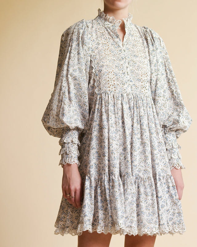 Cotton Slub Shift Dress - Bluebell