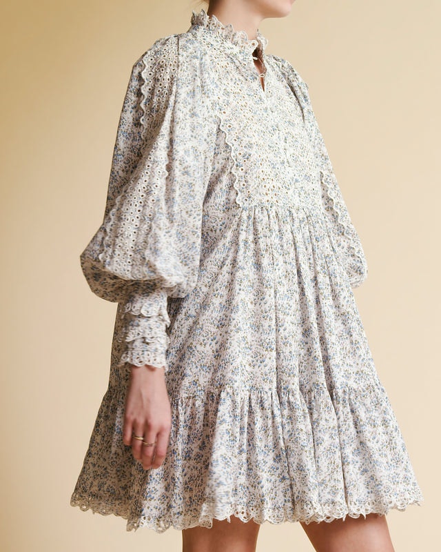 Cotton Slub Shift Dress - Bluebell