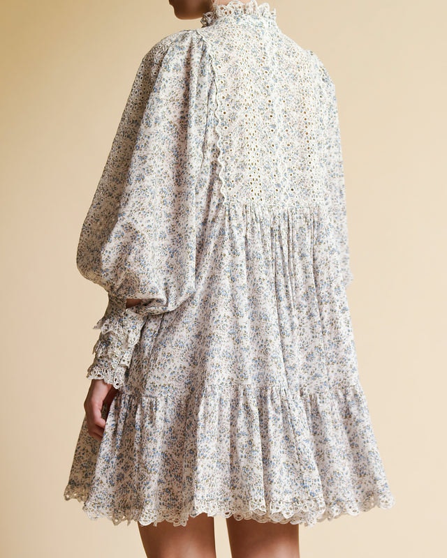 Cotton Slub Shift Dress - Bluebell