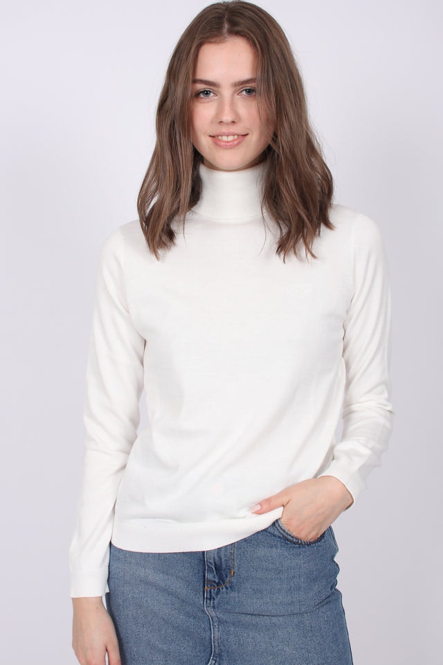 LT Weight Cotton Turtleneck - Eggshell - GANT - Gensere - VILLOID.no