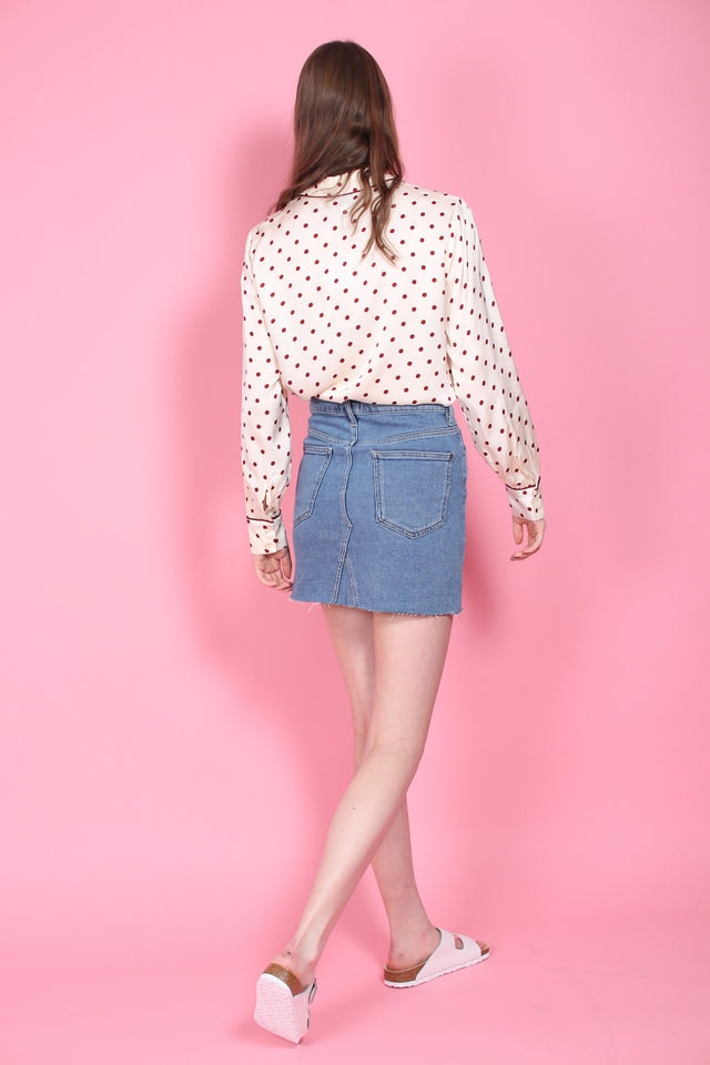 Sille MW Skirt - Blue denim - Second Female - Skjørt - VILLOID.no