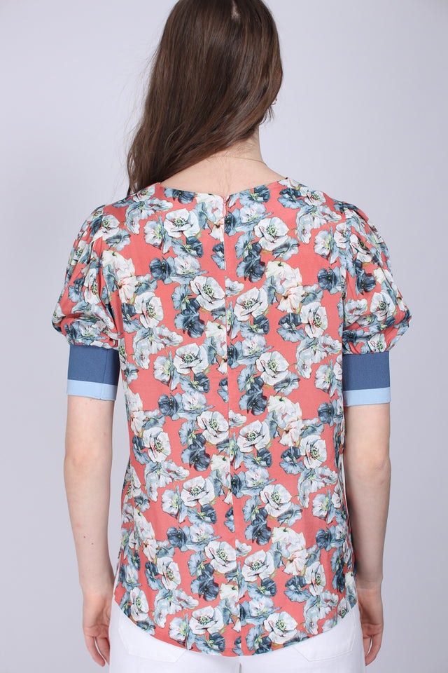 Flower Volume Shirt - Emberglow - MAUD - T-skjorter & Topper - VILLOID.no