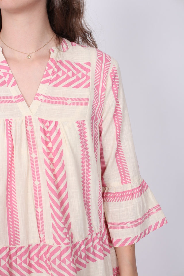 Gunvor Aztec Dress - Pink - Neo Noir - Kjoler - VILLOID.no