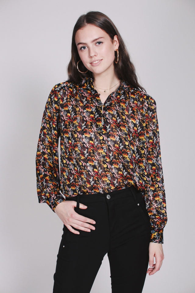 Leon Blouse - Black - Second Female - Bluser & Skjorter - VILLOID.no