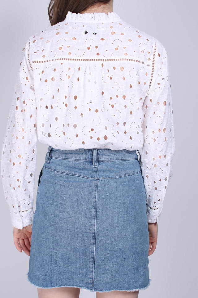 Lindy Lace Shirt - White - Second Female - Bluser & Skjorter - VILLOID.no