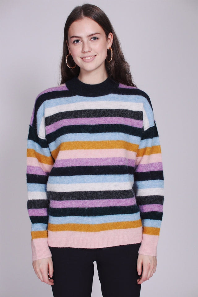 Maville Knit Loose Multi O-neck - English Lavender - Second Female - Gensere - VILLOID.no
