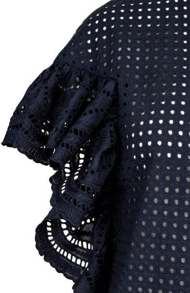 Zip Up Lace Top - Sky Captain - MAUD - T-skjorter & Topper - VILLOID.no