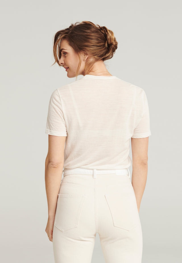 Wool Wide T-shirt - Cream - Pierre Robert x Jenny Skavlan - T-skjorter & Topper - VILLOID.no