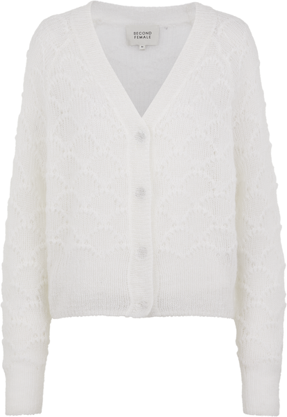 Palm Knit Cardigan - Off White - Second Female - Gensere - VILLOID.no