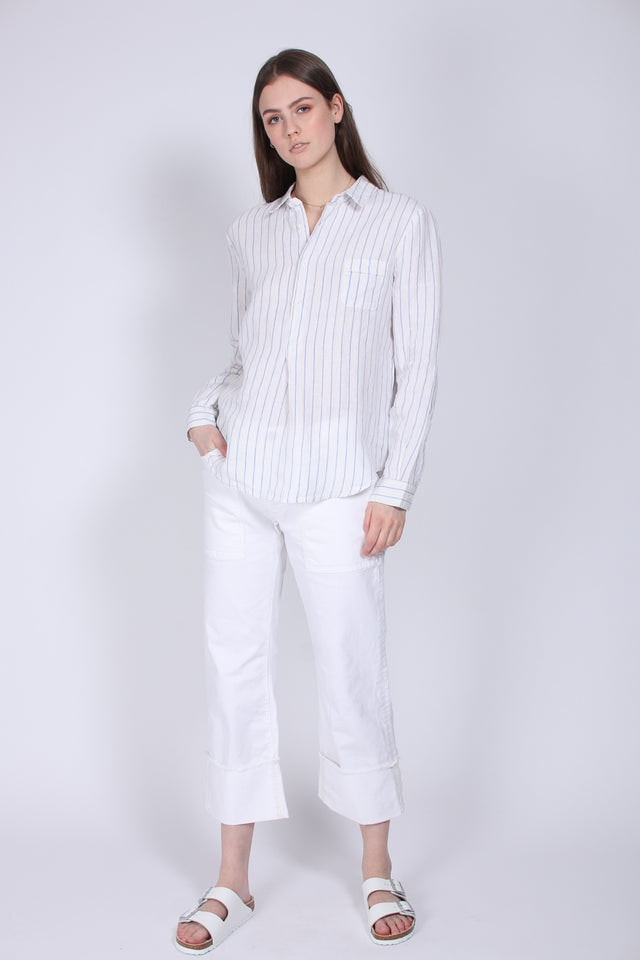 Mona stripeblouse - white - Line of Oslo - Bluser & Skjorter - VILLOID.no