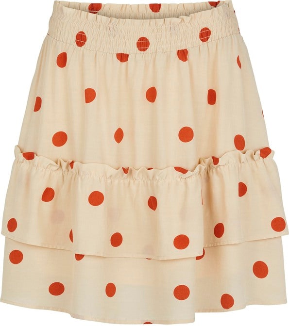 Adelia Skirt - Birch Polka Dot Aop - Just Female - Skjørt - VILLOID.no