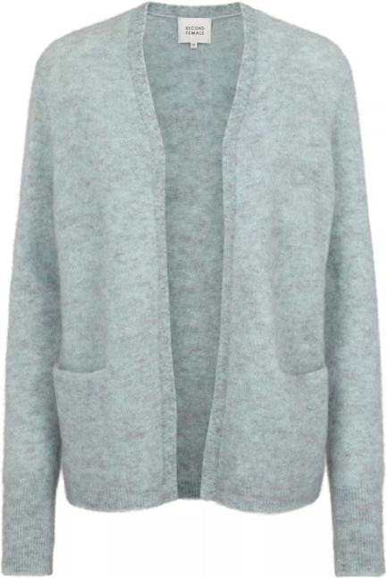 Brook Knit New Short Cardigan - Aqua Haze - Second Female - Gensere - VILLOID.no