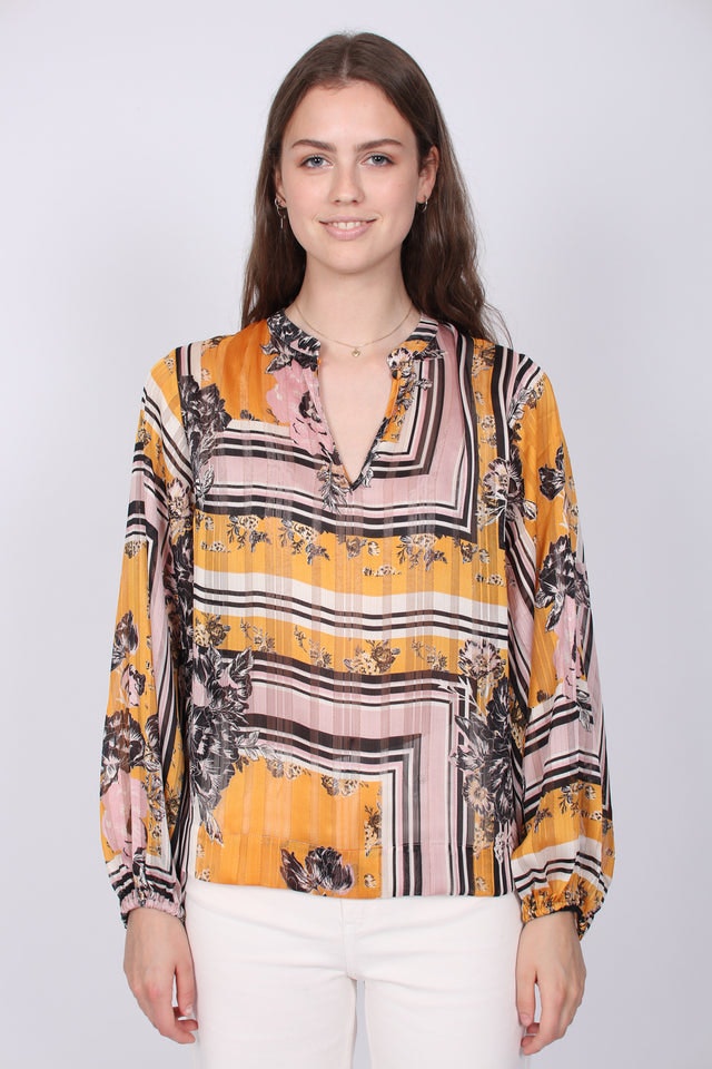 Valley LS Blouse - Inca Gold - Second Female - Bluser & Skjorter - VILLOID.no