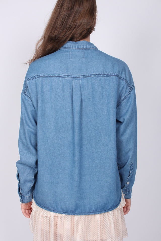Lyle Shirt - Blue Denim - Second Female - Bluser & Skjorter - VILLOID.no