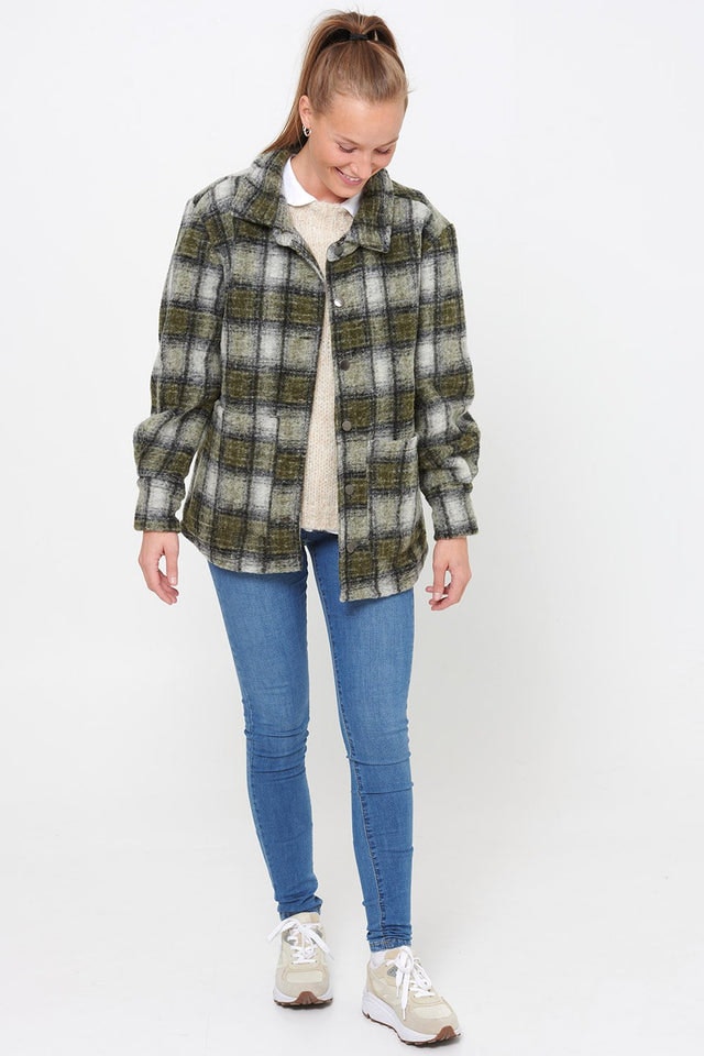 Viksa Jacket Wool - Grey/Green