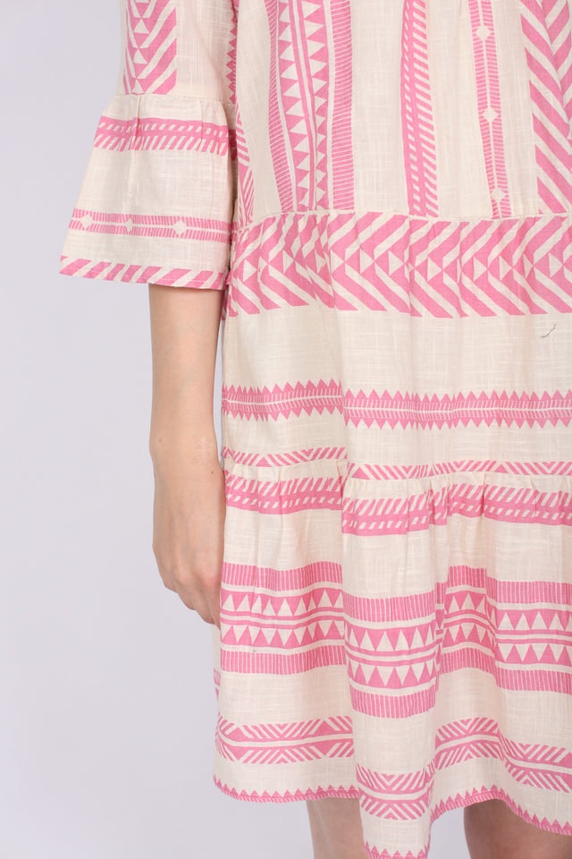 Gunvor Aztec Dress - Pink - Neo Noir - Kjoler - VILLOID.no