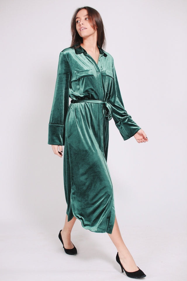 Astri velvetdress - Green - Line of Oslo - Kjoler - VILLOID.no