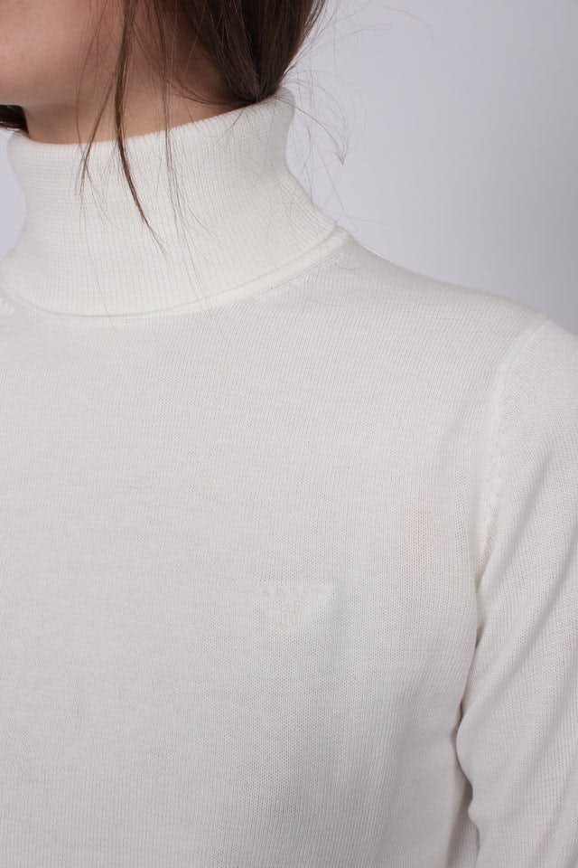 LT Weight Cotton Turtleneck - Eggshell - GANT - Gensere - VILLOID.no