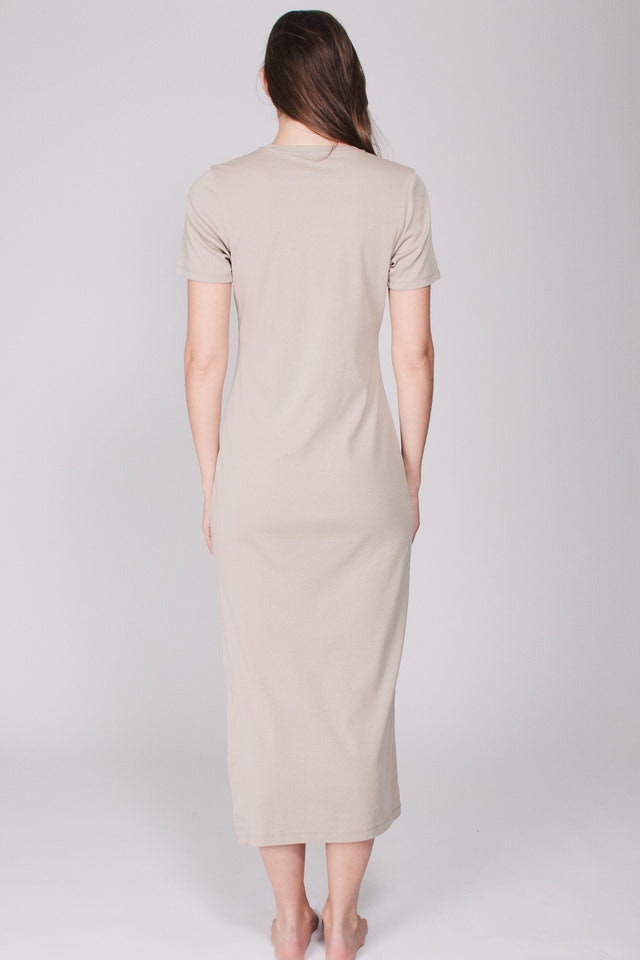 The T-dress : Organic Cotton - Beige - AWAN - Loungewear - VILLOID.no