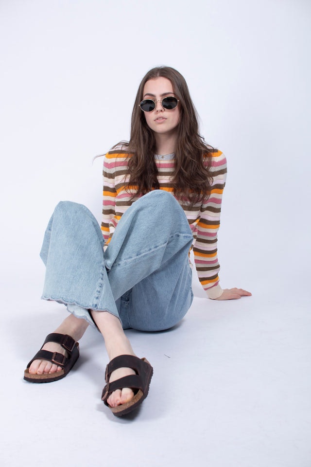 Sense Knit Multi O-Neck - Brazilian Sand - Second Female - Gensere - VILLOID.no