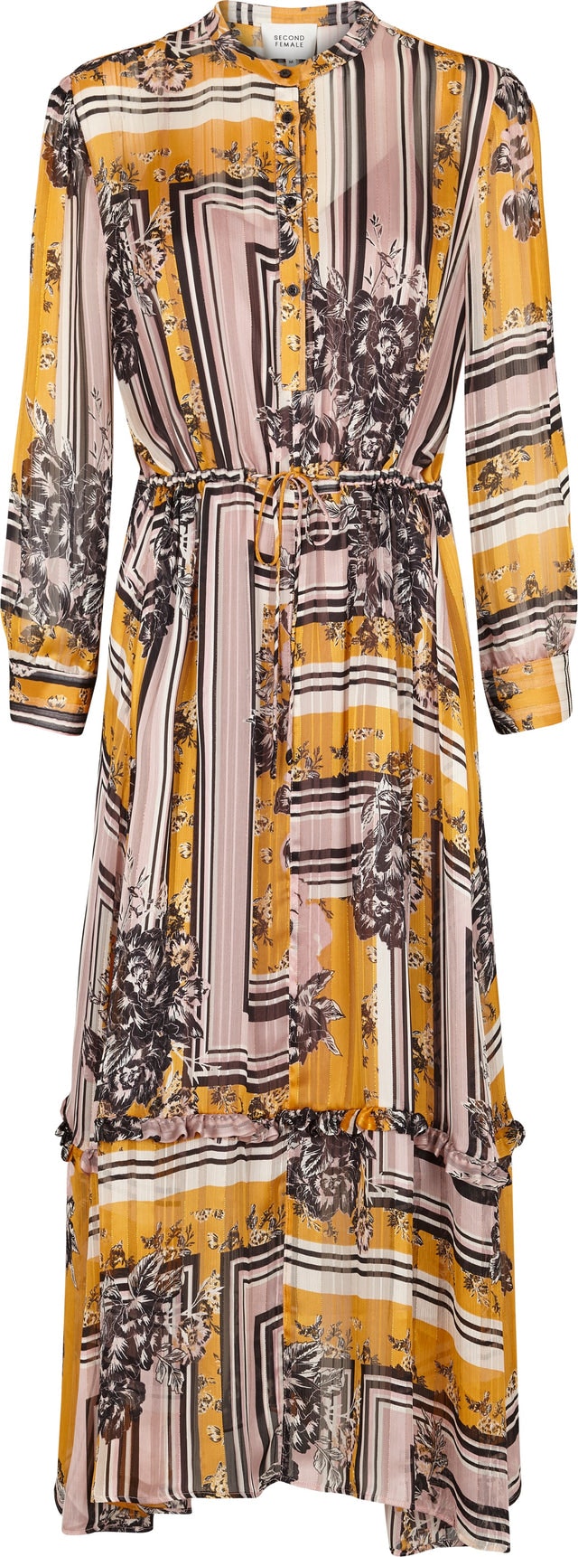 Valley LS Maxi Dress - Inca Gold - Second Female - Kjoler - VILLOID.no