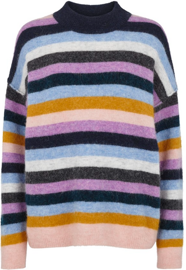 Maville Knit Loose Multi O-neck - English Lavender - Second Female - Gensere - VILLOID.no