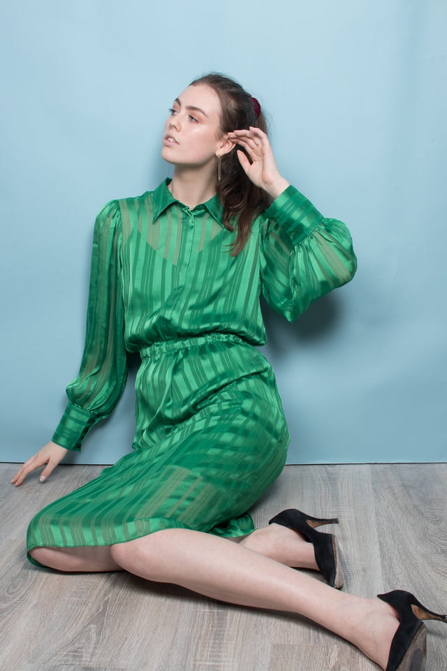 Telinna Dress - Medium Green - Second Female - Kjoler - VILLOID.no