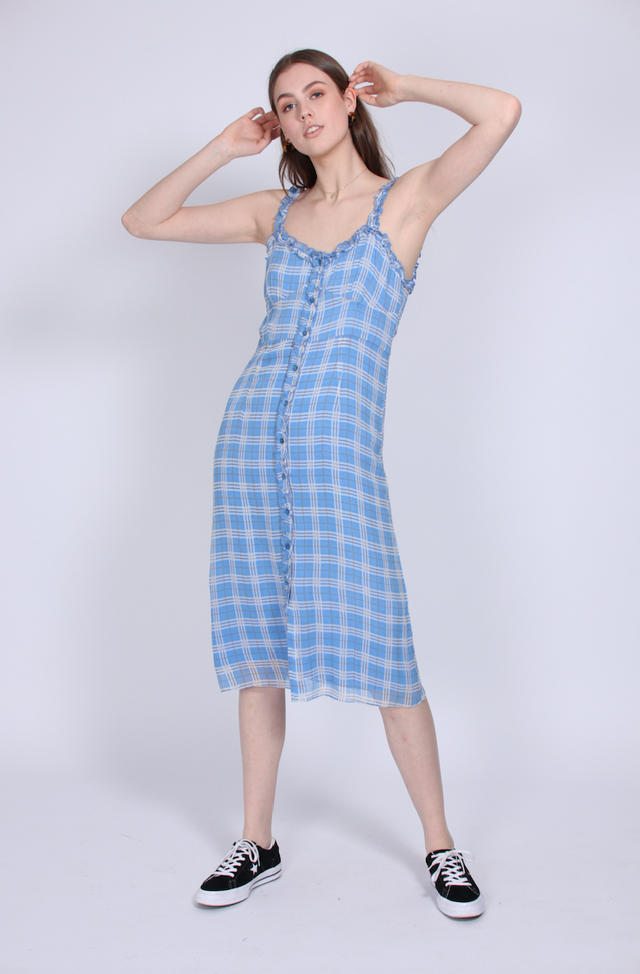 Terna Midi Strap Dress - Little Boy Blue - Second Female - Kjoler - VILLOID.no