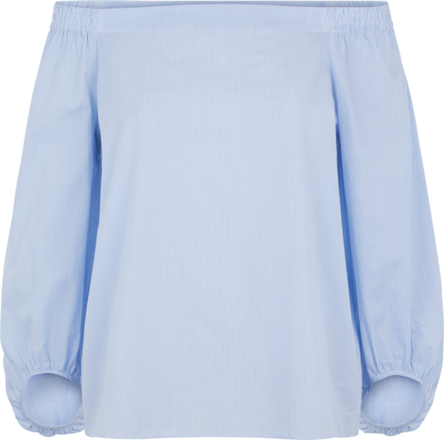 Veras No Shoulder Blouse - Little Boy Blue - Second Female - Bluser & Skjorter - VILLOID.no