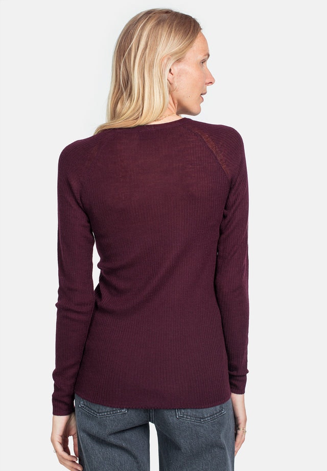 Wool Long Sleeve - Burgundy - Pierre Robert x Jenny Skavlan - Gensere - VILLOID.no