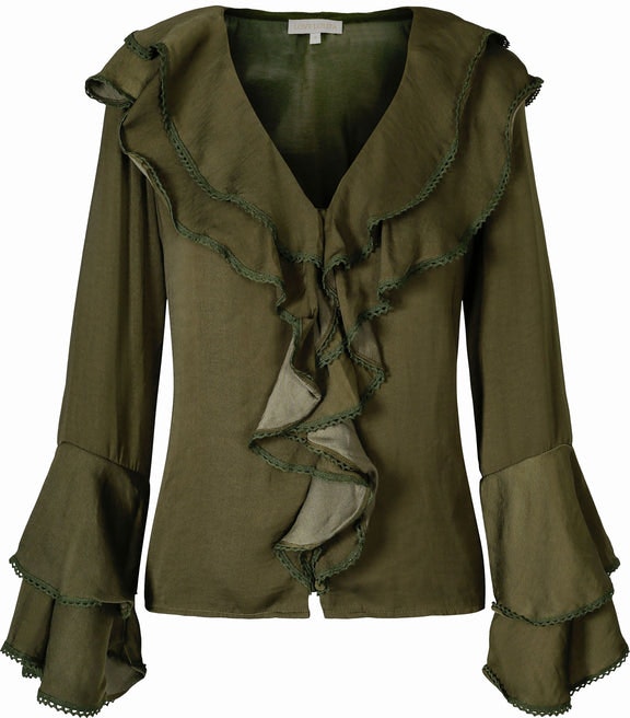 Corinne Blouse - Army Green - Love Lolita - Bluser & Skjorter - VILLOID.no