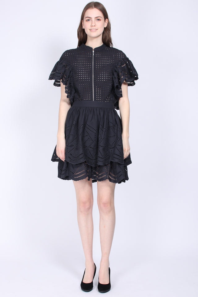 Zip Up Lace Top - Sky Captain - MAUD - T-skjorter & Topper - VILLOID.no