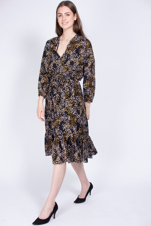 Peach Midi Dress - Black - Second Female - Kjoler - VILLOID.no