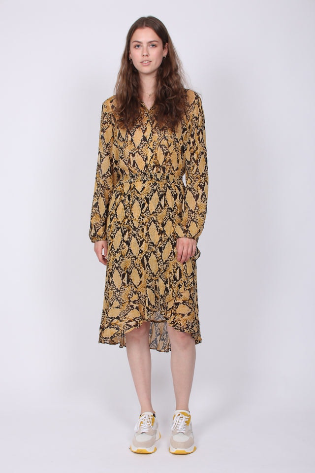 Snake Midi Skirt - Chai Tea - Second Female - Skjørt - VILLOID.no