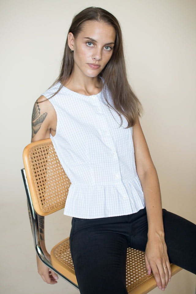Kristina - Blue Gingham - FWSS - Bluser & Skjorter - VILLOID.no