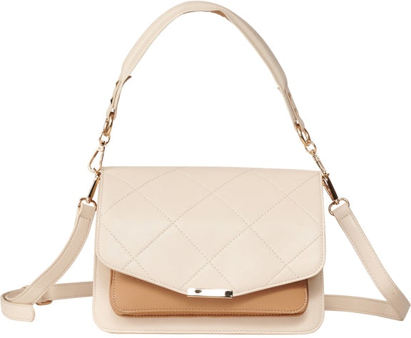 Blanca Multi Compartment Bag - Nude Leather Look
