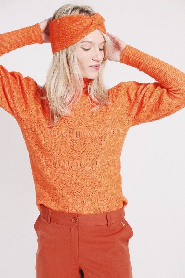 Pointelle Turtleneck - Firecracker - MAUD - Gensere - VILLOID.no