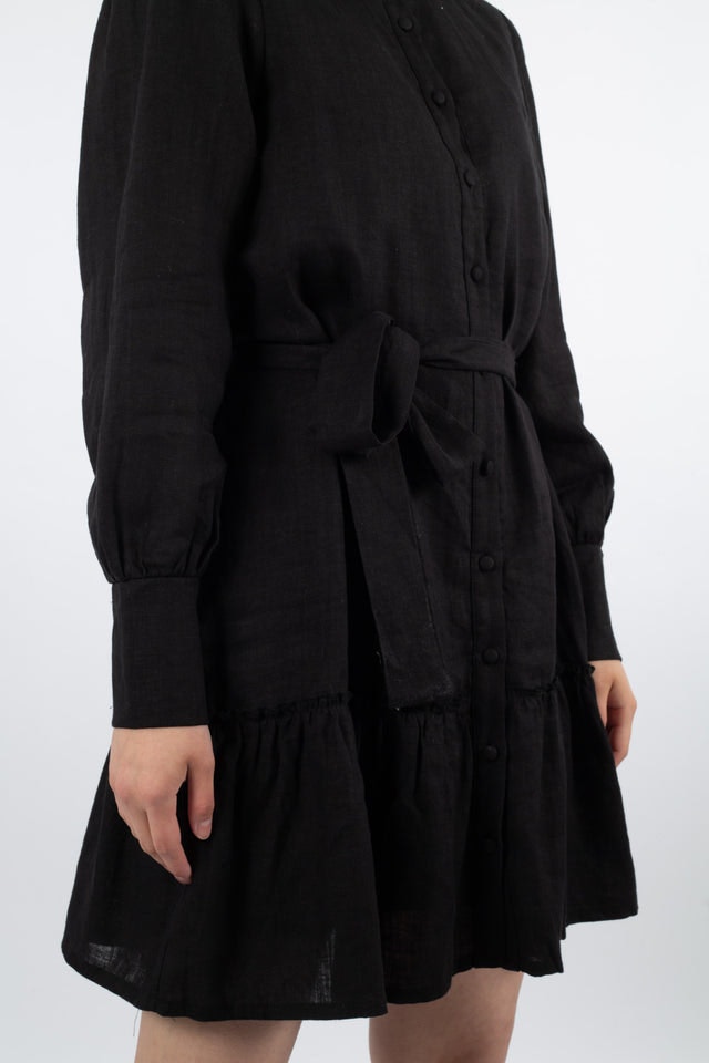 Silja Linen Dress - Black