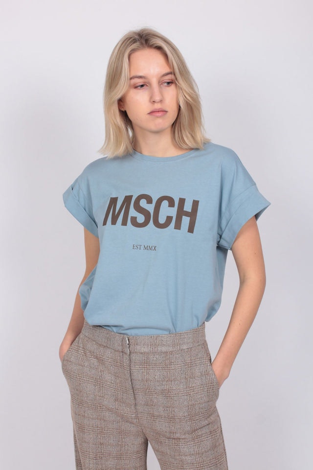 Alva MSCH STD Tee - Dusty Blue/Cub - Moss Copenhagen - T-skjorter & Topper - VILLOID.no