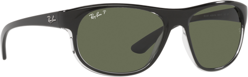 RB4351 - Black On Transparent - Dark Green Polarized