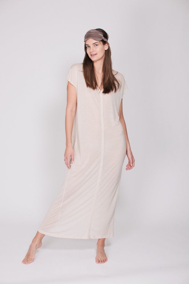 The Kaftan Dress - Natural White - AWAN - Loungewear - VILLOID.no