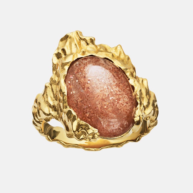Goddess Ring Sunstone - Gold