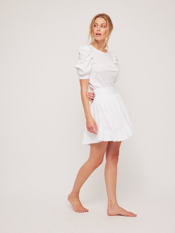 Anett Linen Skirt - White